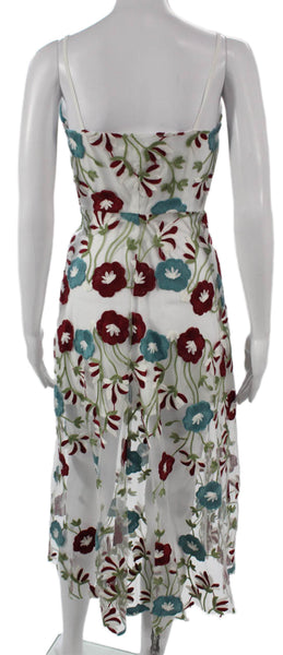 Tularosa Womens White Floral Maxi Dress V-Neck Sleeveless Zip Size S