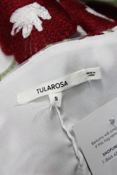 Tularosa Womens White Floral Maxi Dress V-Neck Sleeveless Zip Size S