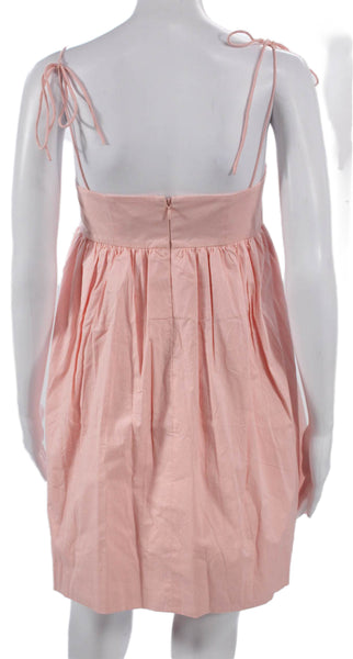 LPA Womens Pink Square Neck Sleeveless Sundress Cotton Blend Short Size S