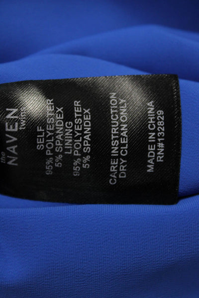 NBD X The Naven Twins Women Fit & Flare Blue Halter Short Dress Zip Size S