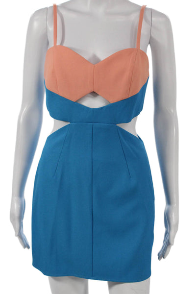 NBD X The Naven Twins Womens Bodycon Colorblock Blue Sweetheart Dress Size XS