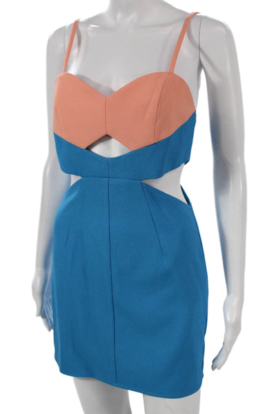 NBD X The Naven Twins Womens Bodycon Colorblock Blue Sweetheart Dress Size XS