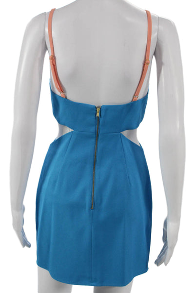 NBD X The Naven Twins Womens Bodycon Colorblock Blue Sweetheart Dress Size XS
