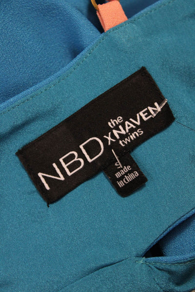 NBD X The Naven Twins Womens Bodycon Colorblock Blue Sweetheart Dress Size XS