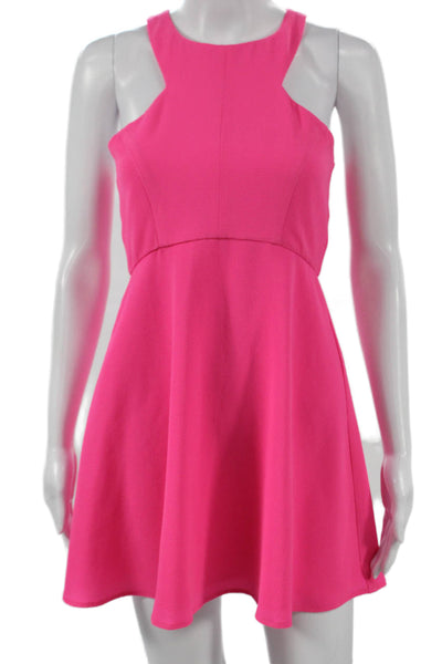 NBD X The Naven Twins Womens Fit & Flare Halter Dress Pink Short Zip Size S