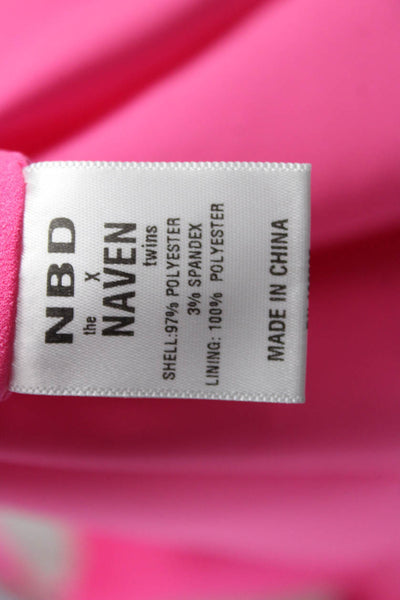 NBD X The Naven Twins Womens Fit & Flare Halter Dress Pink Short Zip Size S