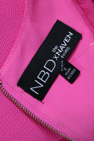 NBD X The Naven Twins Womens Fit & Flare Halter Dress Pink Short Zip Size S