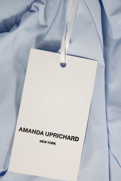 Amanda Uprichard Women Fit & Flare Dress Blue Sweetheart Short Sleeve Size S