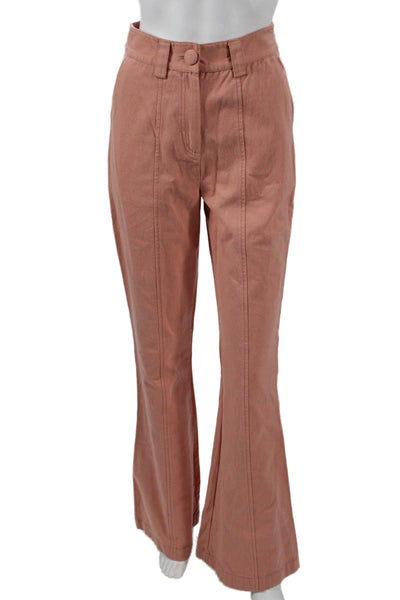 Love Shack Fancy Womens Pink Cotton Pants Size 0