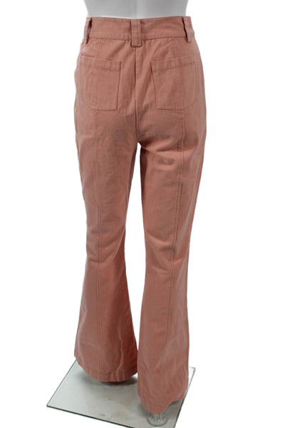 Love Shack Fancy Womens Pink Cotton Pants Size 0