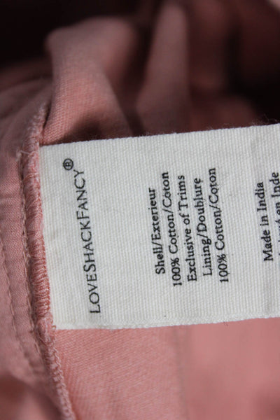 Love Shack Fancy Womens Pink Cotton Pants Size 0