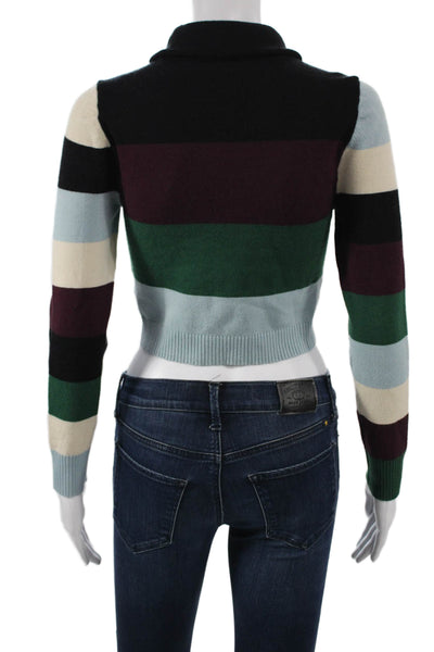 Joos Tricot Womens Pullover Turtleneck Striped Multicolor Merino Wool Size M