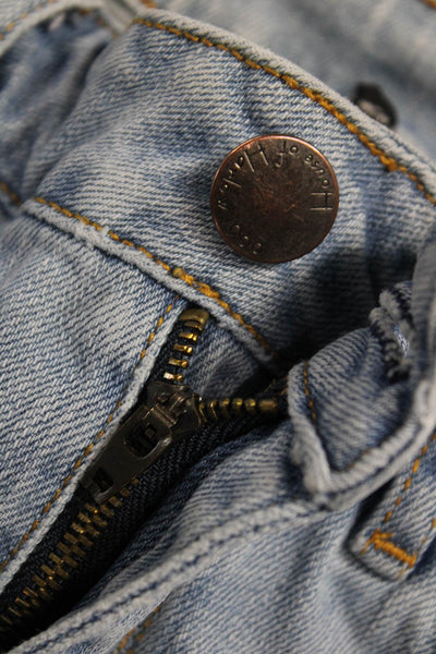 House of Harlow 1960 Womens Flared Jeans Blue Button Mid Rise Size 24