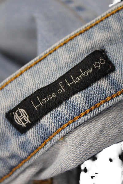 House of Harlow 1960 Womens Flared Jeans Blue Button Mid Rise Size 24