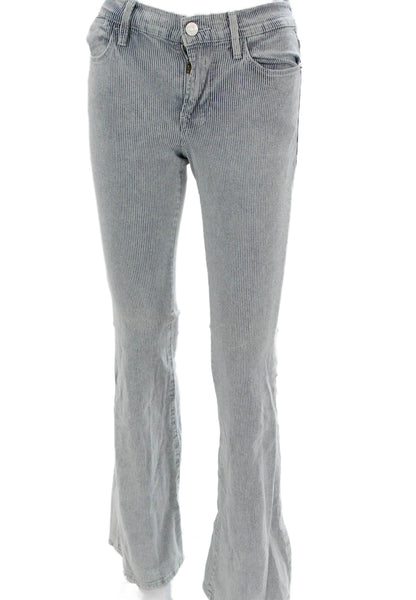 Frame Womens Flared Jeans Blue Cotton Blend Mid Rise Size 24