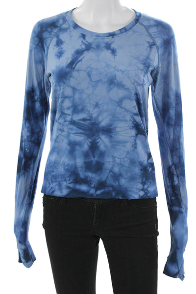 Lululemon Womens Blue Basic Long Sleeve Crew Neck T-Shirt Size 6
