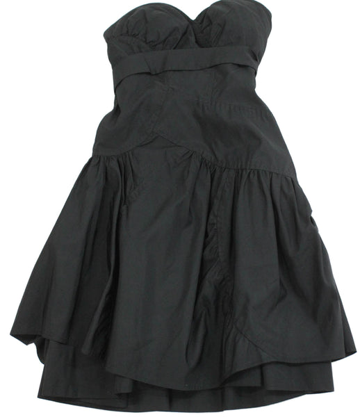 Miu Miu Women Fit & Flare Sweetheart Black Sleeveless Short Dress Size 38