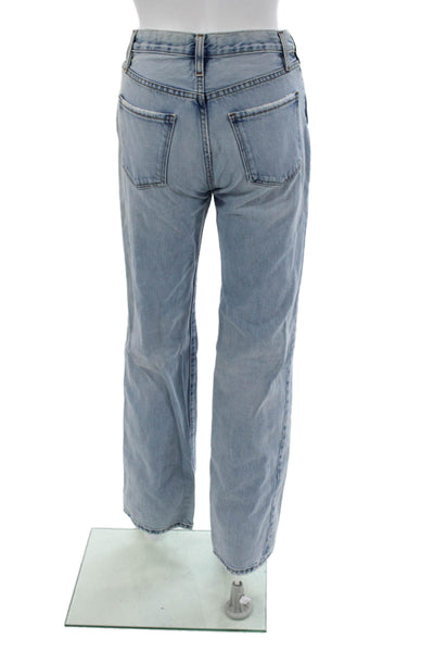 Frame Women Straight Jeans Blue High Rise Cotton Size 24