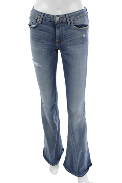 Hudson Womens Bootcut Blue Jeans Button Mid Rise Cotton Size 25