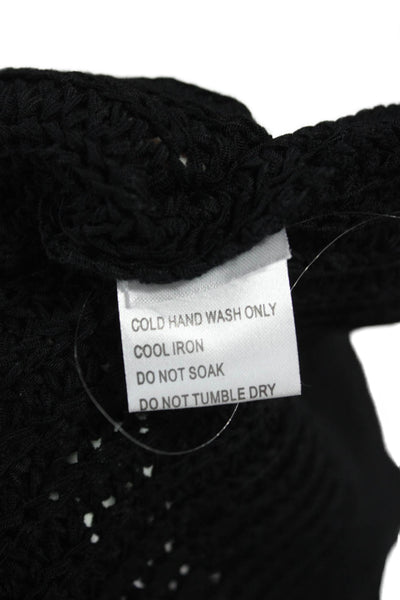 Rumor Boutique Womens Cropped Tank Black Cotton Scoop Neck Sleeveless Size M