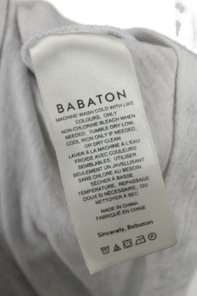 Babaton Women Turtleneck Long Sleeve T-Shirt Gray Tencel Lyocell Size S