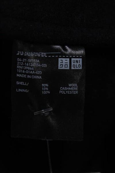 Uniqlo and Lemaire  Black Wool Tie Closure Belted Coat Size Small