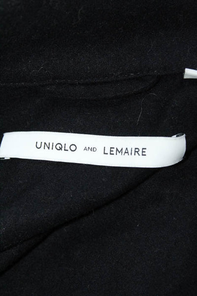 Uniqlo and Lemaire  Black Wool Tie Closure Belted Coat Size Small