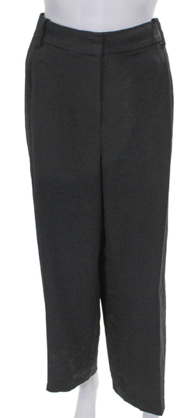 J Crew Women Dress Pants Black Solid Polyester Zip Size 18