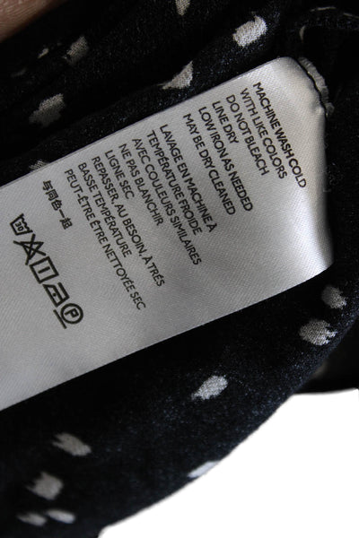Maeve Anthropologie Womens Tunic Black Polka Dot Viscose Long Sleeve Size XL
