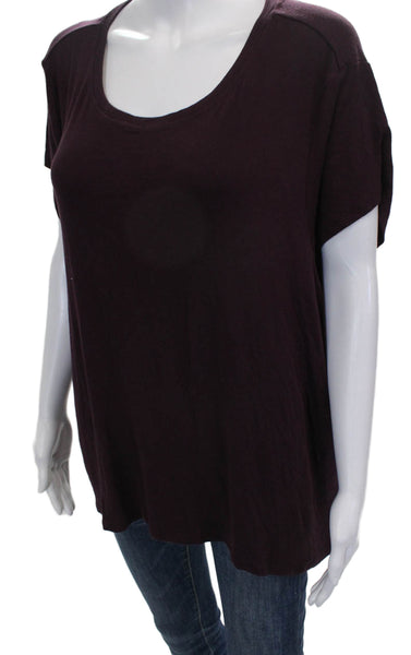Athleta Womens Basic Scoop Neck Short Sleeve T-Shirt Purple Size 1X