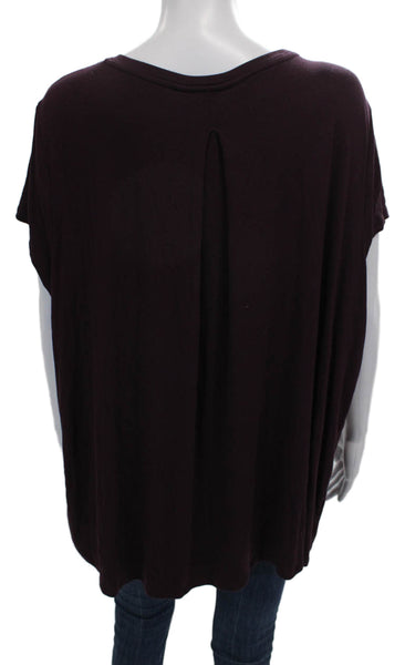 Athleta Womens Basic Scoop Neck Short Sleeve T-Shirt Purple Size 1X
