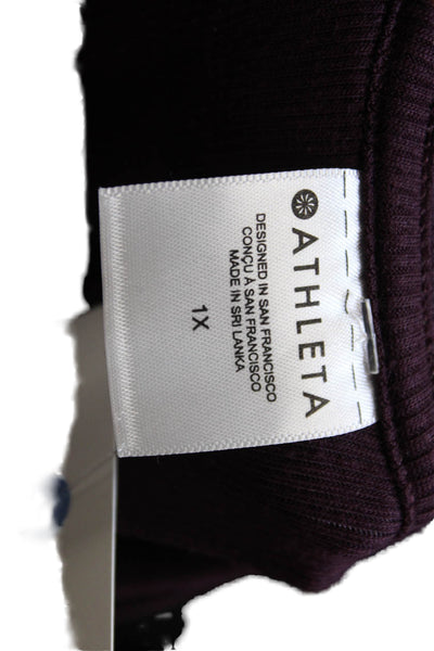 Athleta Womens Basic Scoop Neck Short Sleeve T-Shirt Purple Size 1X