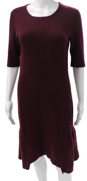 Cullen Women Sweater Dress Purple Round Neck Half Sleeve Mid-Calf Size S