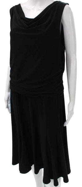 Joseph Ribkoff Women Black Cowl Neck Tank Midi Dress Size 16