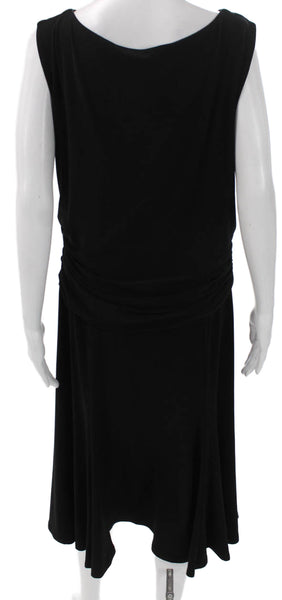 Joseph Ribkoff Women Black Cowl Neck Tank Midi Dress Size 16