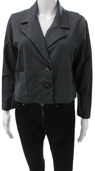 Planet by Lauren G Womens Gray Basic Jacket Button Long Sleeve Size 1