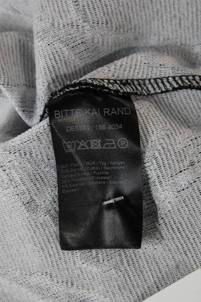 Bitte Kai Rand Women Full Zip Sweater Black Geometric Cotton Round Neck Size L