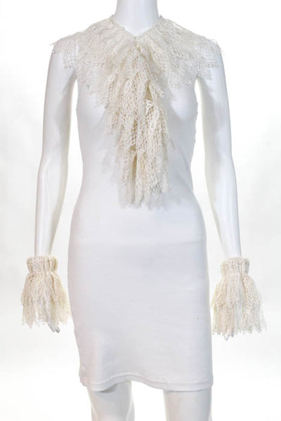 Modasport Ivory Lace Ruffle Dickey Set NEW $79