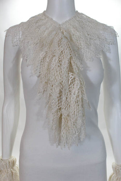 Modasport Ivory Lace Ruffle Dickey Set NEW $79