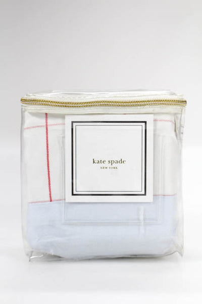 Kate Spade White Red Plaid King Size Pillow Sham New In Package $100