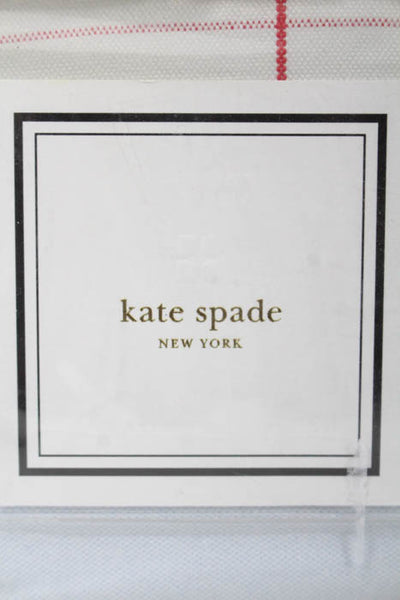 Kate Spade White Red Plaid King Size Pillow Sham New In Package $100
