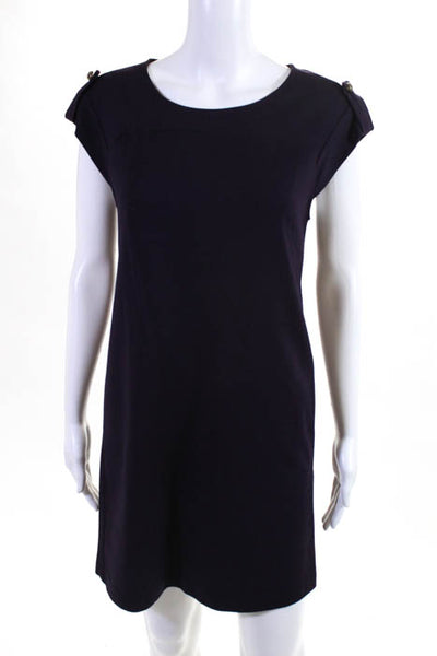 Cynthia Steffe Purple Round Neck Cap Sleeve A Line Dress Size 4