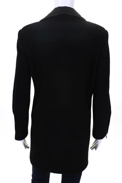 Sandro Black Wool Long Sleeve Zip Up Jacket Size European 36