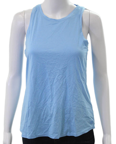 Lilly Pulitzer Womens Blue Rayon Sleeveless Round Neck Basic Tank Size S