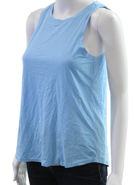 Lilly Pulitzer Womens Blue Rayon Sleeveless Round Neck Basic Tank Size S