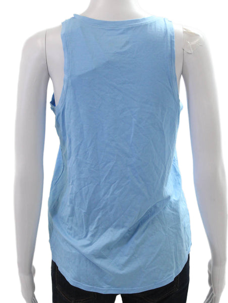 Lilly Pulitzer Womens Blue Rayon Sleeveless Round Neck Basic Tank Size S