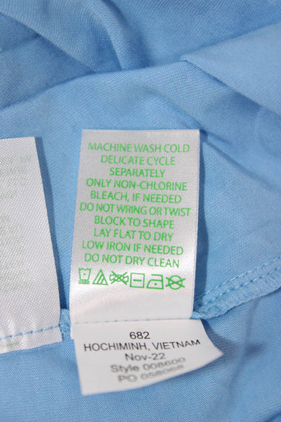 Lilly Pulitzer Womens Blue Rayon Sleeveless Round Neck Basic Tank Size S