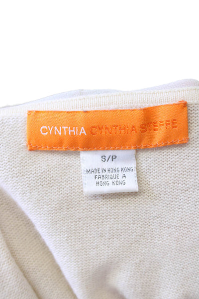 Cynthia Cynthia Steffe Women Sweater Cashmere Ivory Crew Short Sleeve Size S