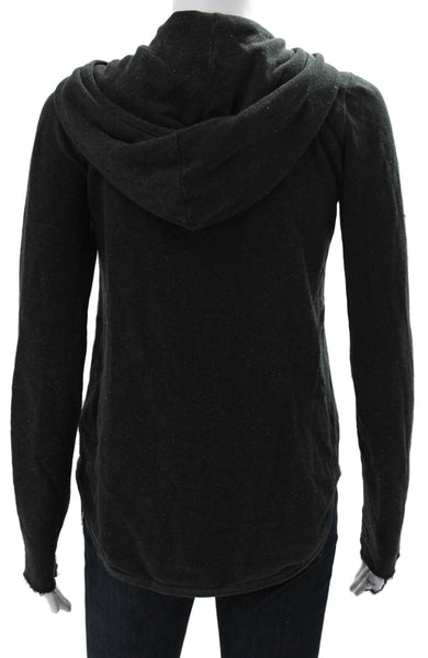 ATM Women Full Zip Cotton Hoodie Gray Size S