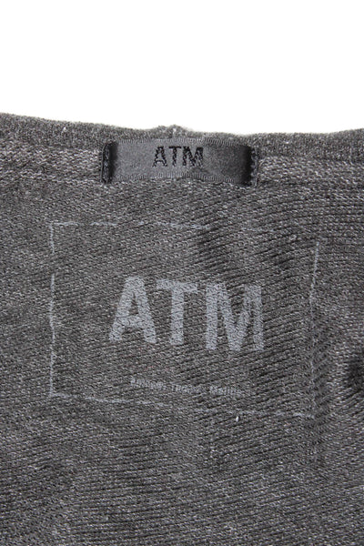 ATM Women Full Zip Cotton Hoodie Gray Size S